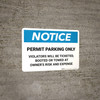 Notice: Permit Parking Only - Violators Will Be Ticketed/Booted/Or Towed Landscape