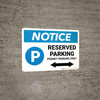 Notice: Reserved Parking - Permit Parking Only with Bidirectional Arrow Landscape