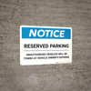 Notice: Reserved Parking - Unauthorized Vehicles Will Be Towed Landscape Notice: Reserved Parking - Unauthorized Vehicles Will Be Towed Landscape