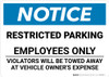 Notice: Restricted Parking - Employees Only Landscape