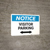 Notice: Visitor Parking with Bidirectional Arrow Landscape Notice: Visitor Parking with Bidirectional Arrow Landscape