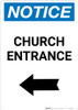 Notice: Church Entrance with Left Arrow Portrait