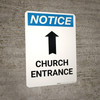 Notice: Church Entrance with Up Arrow Portrait
