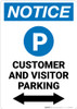 Notice: Customer And Visitor Parking with Bidirectional Arrow Portrait