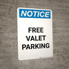Notice: Free Valet Parking Portrait