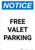 Notice: Free Valet Parking Portrait