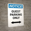 Notice: Guest Parking Only with Bidirectional Arrow Portrait