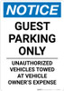 Notice: Guest Parking Only Unauthorized Vehicles Towed At Owner Expense Portrait