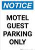 Notice: Motel Guest Parking Only Portrait