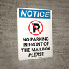 Notice: No Parking In Front Of Mailbox Portrait Notice: No Parking In Front Of Mailbox Portrait