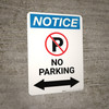 Notice: No Parking with Arrow Portrait Notice: No Parking with Arrow Portrait