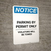 Notice: Parking By Permit Only - Violators Will Be Towed Portrait Notice: Parking By Permit Only - Violators Will Be Towed Portrait