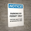 Notice: Parking By Permit Only - Visitors Must Park In Designated Area Portrait