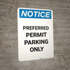 Notice: Preferred Permit Parking Only Portrait