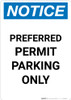 Notice: Preferred Permit Parking Only Portrait