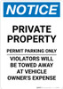 Notice: Private Parking - Permit Parking Only - Violators Will Be Towed Away At Owner Expense Portrait