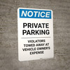 Notice: Private Parking - Violators Towed Away at Vehicle Owner's Expense Portrait
