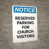 Notice: Reserved Parking for Church Visitors Portrait