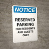 Notice: Reserved Parking for Residents And Guests Only Portrait Notice: Reserved Parking for Residents And Guests Only Portrait
