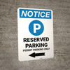Notice: Reserved Parking - Permit Parking Only with Left Arrow Portrait