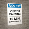 Notice: Visitor Parking - 10 Min. Guest Check In Portrait