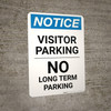 Notice: Visitor Parking - No Long Term Parking Portrait