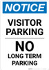 Notice: Visitor Parking - No Long Term Parking Portrait