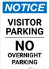 Notice: Visitor Parking - No Overnight Parking Portrait Notice: Visitor Parking - No Overnight Parking Portrait