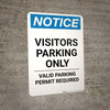 Notice: Visitors Parking Only - Valid Parking Permit Required Portrait