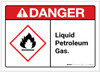 Danger: Liquid petroleum gas Landscape ANSI - Label