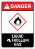 Danger: Liquid Petroleum Gas Portrait ANSI - Label