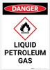 Danger: Liquid Petroleum Gas Portrait with Icon - Label
