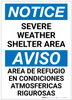 Notice: Bilingual Spanish Severe Weather Shelter Area Portrait - Label