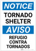 Notice: Bilingual Spanish Tornado Shelter Portrait - Label
