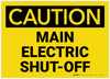 Caution: Main Electric Shut-Off Landscape - Label Caution: Main Electric Shut-Off Landscape - Label