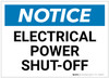 Notice: Electrical Power Shut-Off Landscape - Label