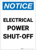 Notice: Electrical Power Shut-Off Portrait - Label Notice: Electrical Power Shut-Off Portrait - Label