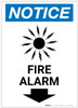 Notice: Fire Alarm with Down Arrow Portrait - Label
