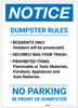 Notice: Dumpster Rules Portrait - Label Notice: Dumpster Rules Portrait - Label
