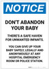 Notice: Don't Abandon Your Baby - There's a Safe Haven Portrait - Label