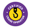 Certified Crane Operator Purple - Hard Hat Sticker