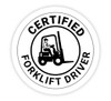 Certified Forklift Driver White - Hard Hat Sticker Certified Forklift Driver White - Hard Hat Sticker