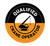 Qualified Crane Operator Black and Orange - Hard Hat Sticker