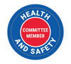 Health and Safety Committee Member with Red and Blue - Hard Hat Sticker Health and Safety Committee Member with Red and Blue - Hard Hat Sticker