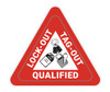 Lock-Out Tag-Out Qualified Triangle - Hard Hat Sticker