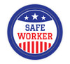 Safe Worker Patriotic - Hard Hat Sticker Safe Worker Patriotic - Hard Hat Sticker