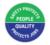 Safety Protects People/Quality Protects Jobs - Hard Hat Sticker Safety Protects People/Quality Protects Jobs - Hard Hat Sticker