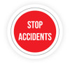 Stop Accidents Red - Hard Hat Sticker