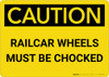 Caution: Railcar Wheels Must Be Chocked Landscape - Wall Sign Caution: Railcar Wheels Must Be Chocked Landscape - Wall Sign
