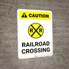 Caution: Railroad Crossing ANSI Portrait - Wall Sign Caution: Railroad Crossing ANSI Portrait - Wall Sign